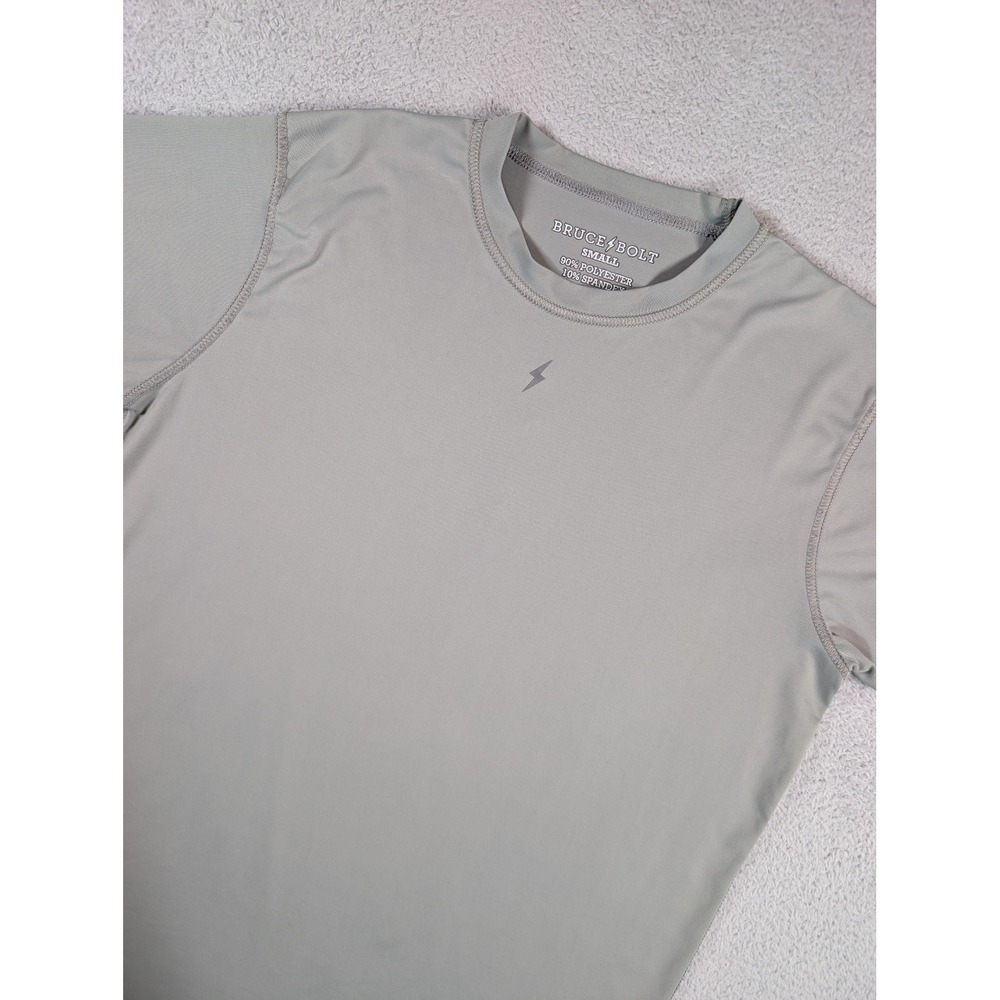 Bruce Bolt Mens Small Gray Short Sleeve Performance Athletic Training Shirt